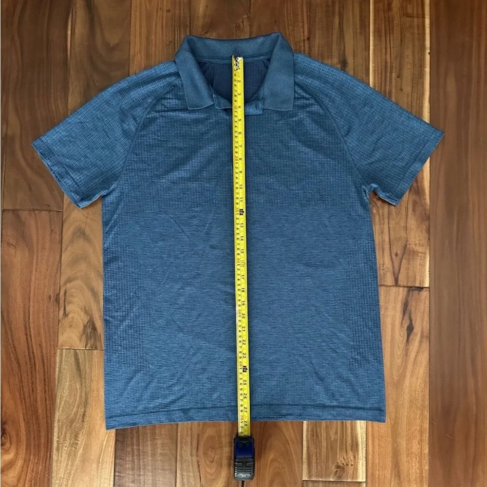 Lululemon Metal Vent Tech Polo Shirt Blue Heathered Men’s Large - Picture 4 of 8